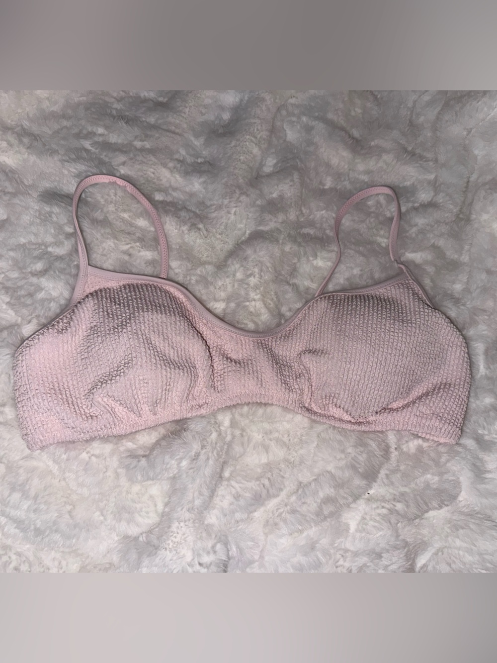 J Crew Ribbed Bikini Top Size L NWT